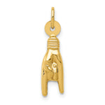 Gold Polished Sign Language Pendant - 14k Yellow Gold
