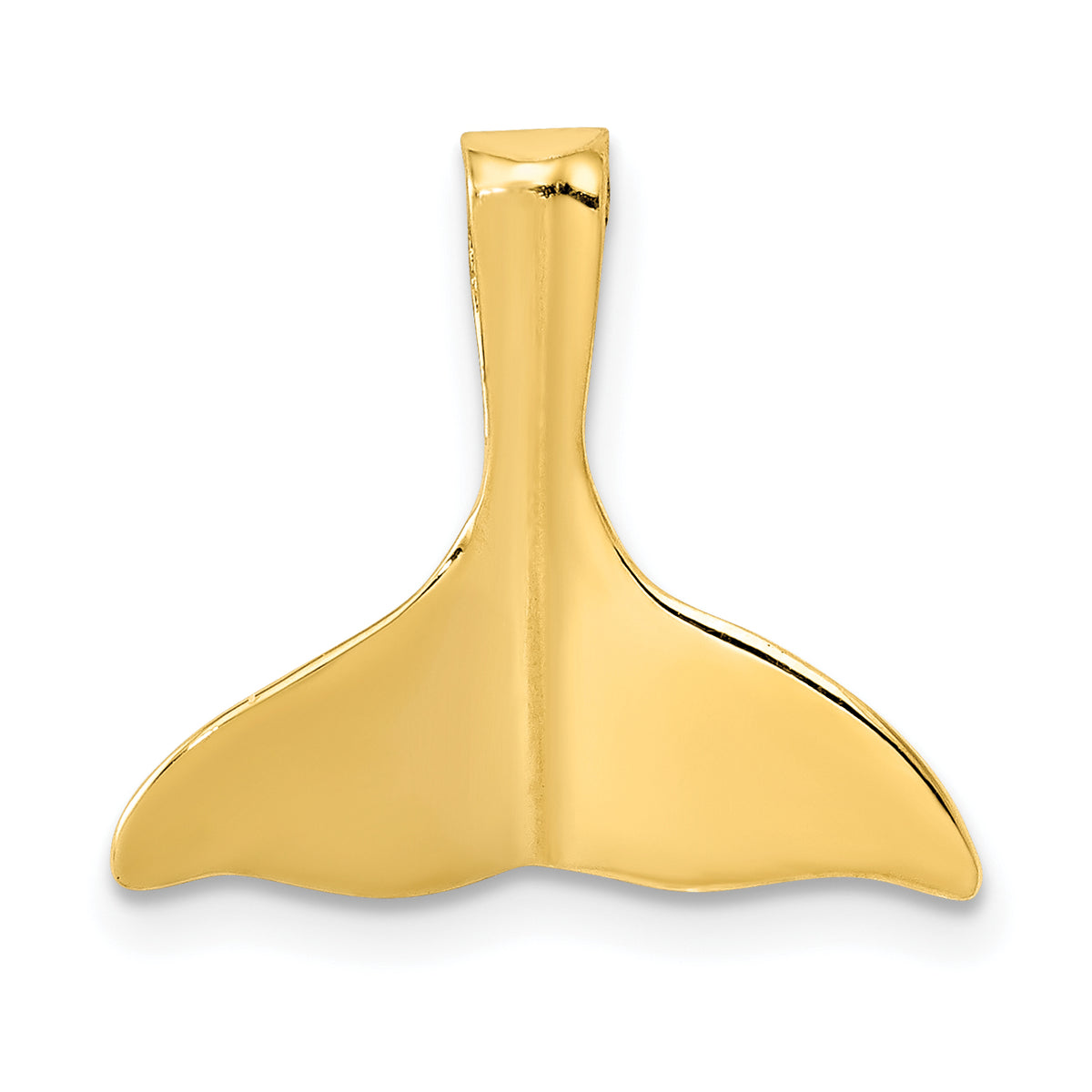 Gold Polished Whale Tail Pendant - 14k Yellow Gold / 15x16mm