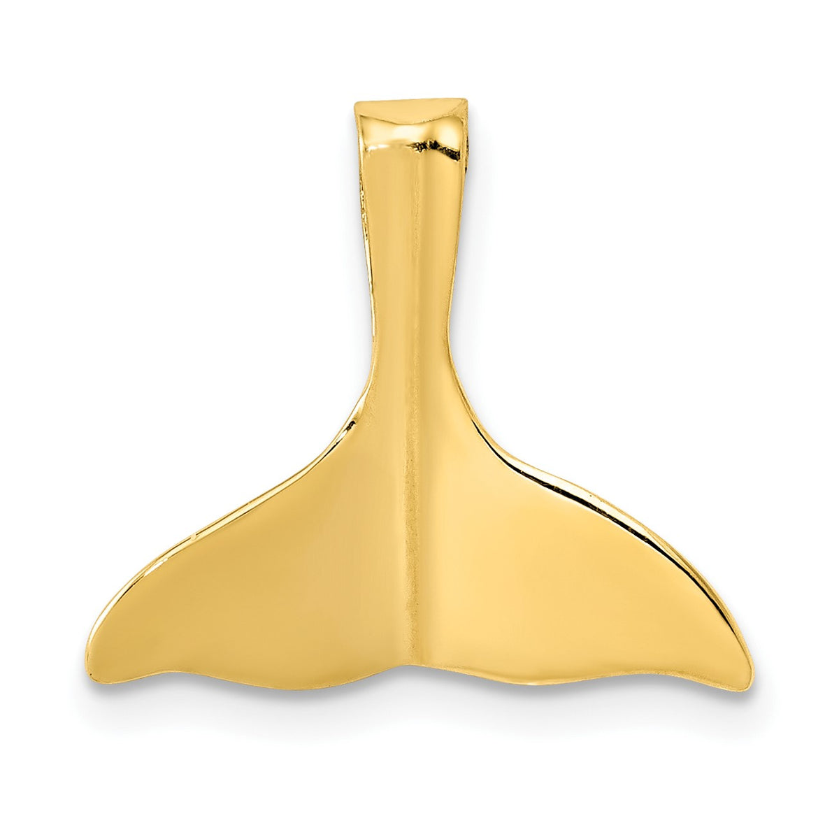 Gold Polished Whale Tail Pendant - 14k Yellow Gold / 15x16mm