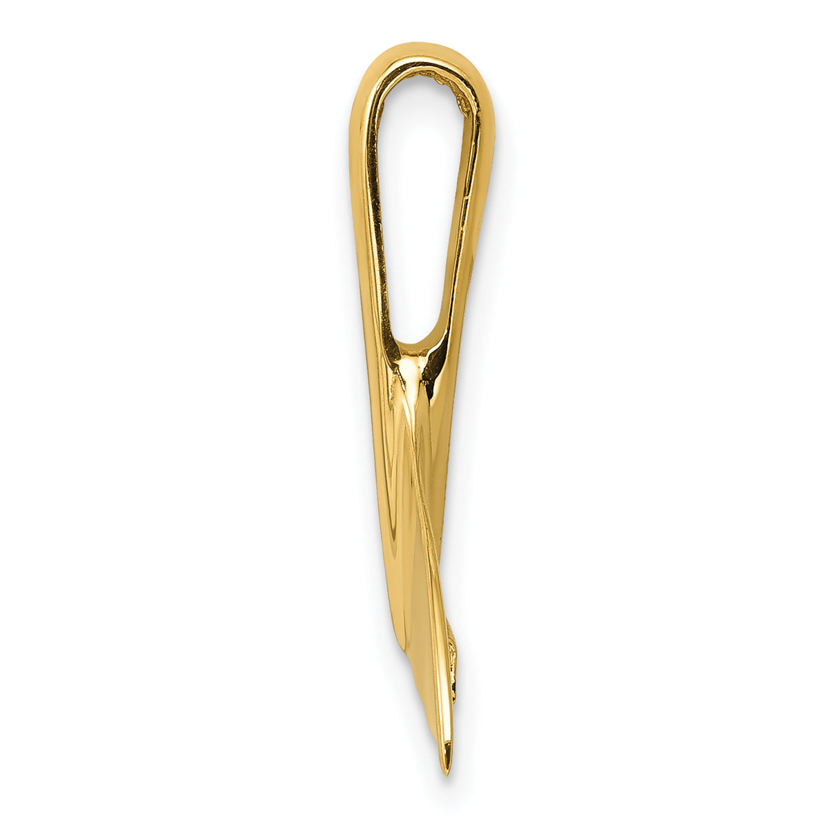 Gold Polished Whale Tail Pendant - 14k Yellow Gold / 18x23mm