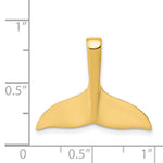 Gold Polished Whale Tail Pendant - 14k Yellow Gold / 18x23mm