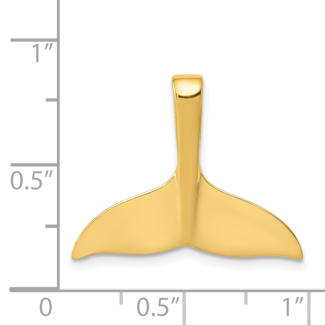 Gold Polished Whale Tail Pendant - 14k Yellow Gold / 18x23mm