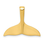 Gold Polished Whale Tail Pendant - 14k Yellow Gold / 18x23mm