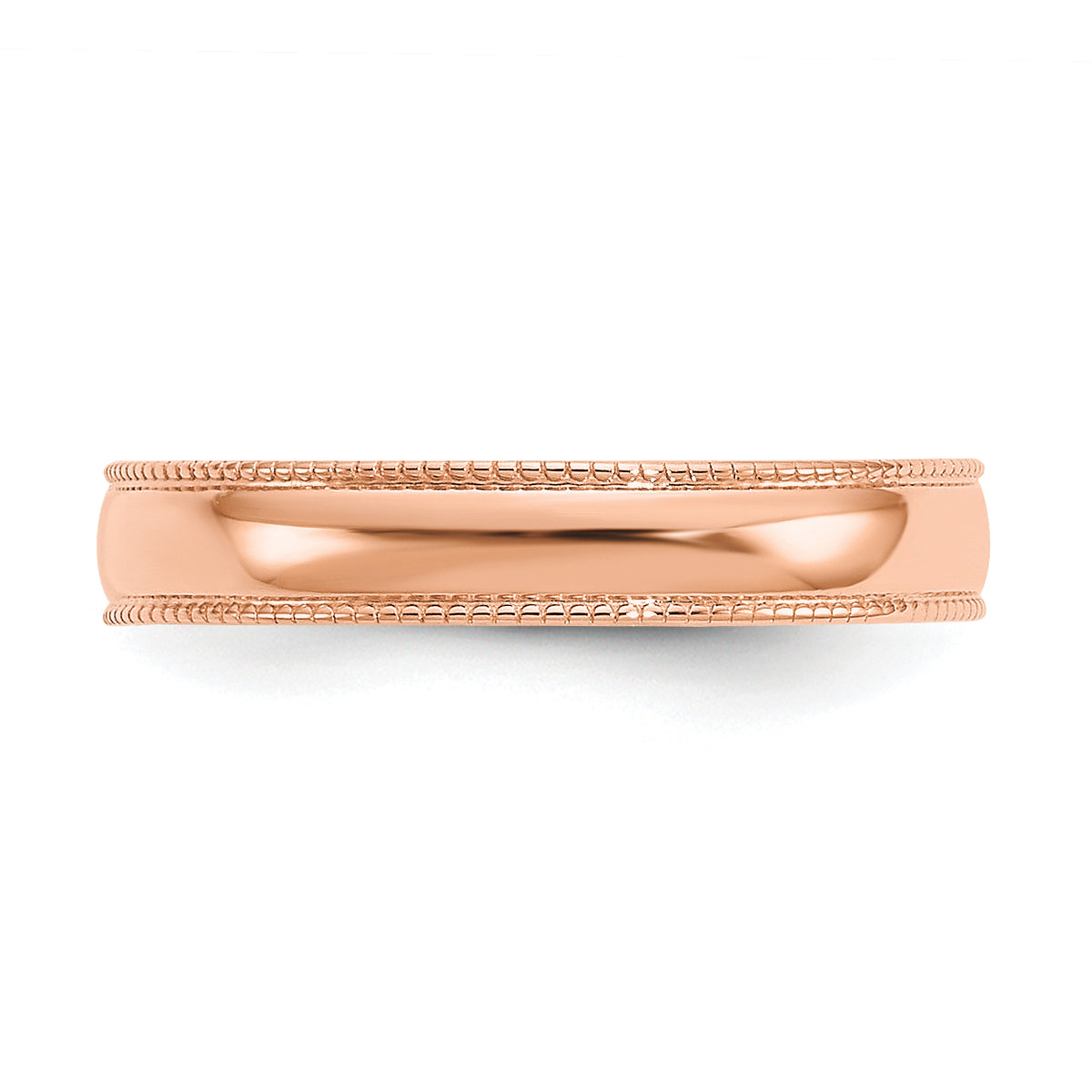 Gold Polished and Beaded Toe Ring - 14k Rose Gold
