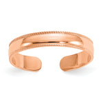 Gold Polished and Beaded Toe Ring - 14k Rose Gold