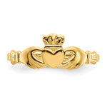 Polished Ladies Claddagh Ring - 14k Yellow Gold