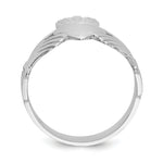 Polished Mens Claddagh Ring - 14k White Gold