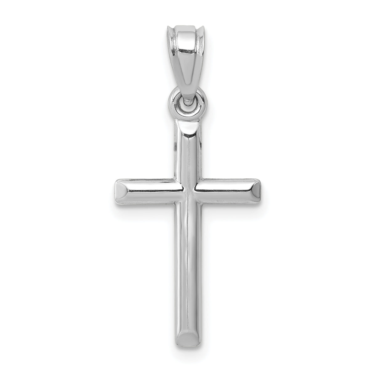 Hollow Cross Pendant - 14k White Gold / Standard / 26x13mm
