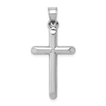 Polished Hollow Cross Pendant - 14k White Gold / Polished, Satin Back / N/A, 34x17mm