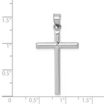 Gold Hollow Latin Cross Pendant - 14k White Gold