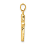 14k Gold and White Rhodium Cross Pendant, view 2
