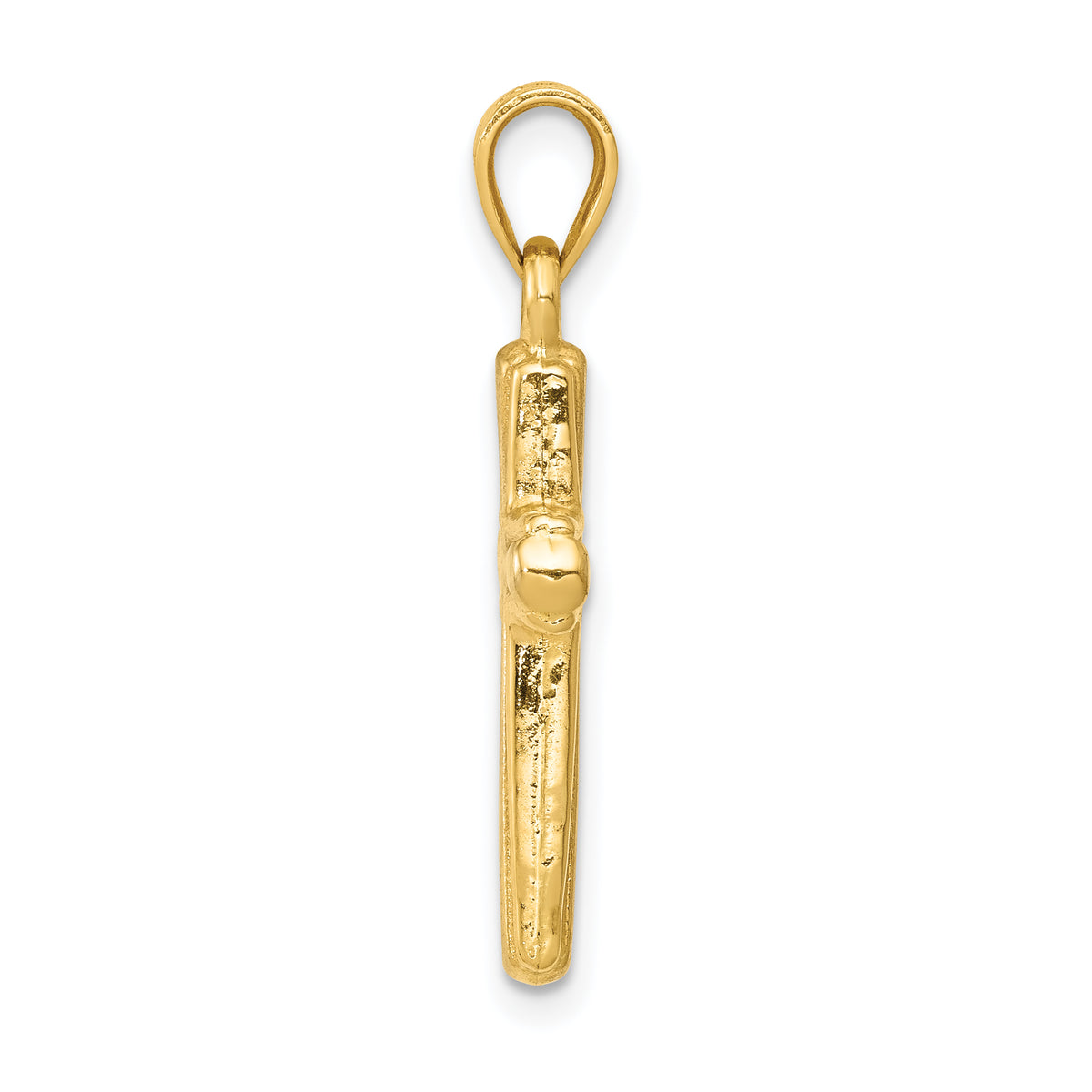 14k Gold and White Rhodium Cross Pendant, view 2