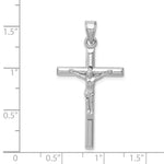 Two-tone Hollow Crucifix Charm - 14k White Gold