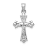 Gold Crucifix Pendant - 14k White Gold
