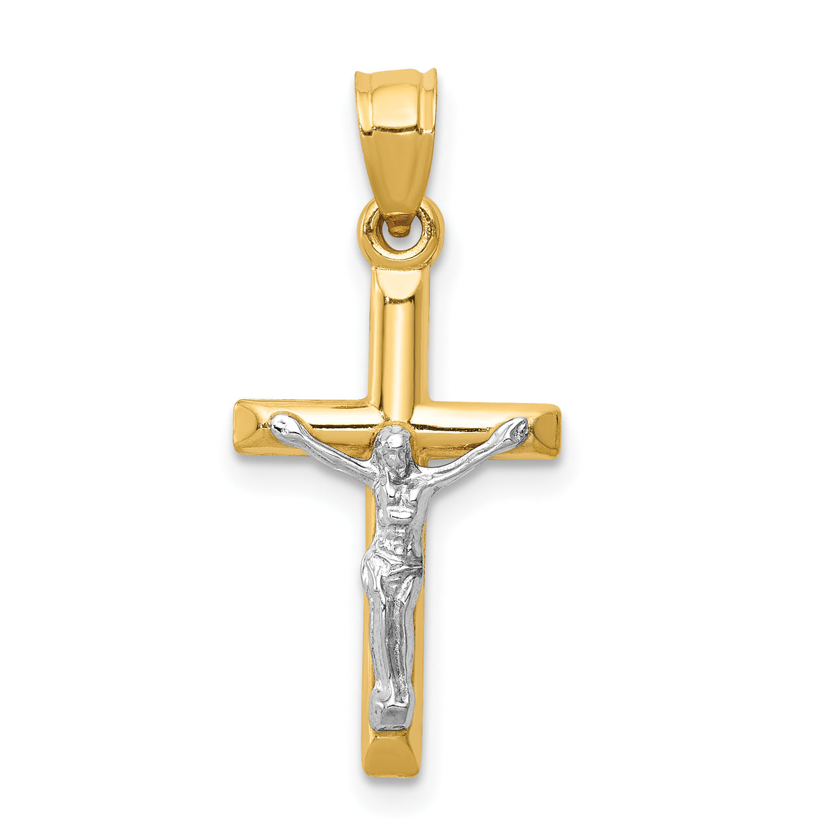 Two-tone Hollow Crucifix Charm - 14k Two-tone#14k Two-tone