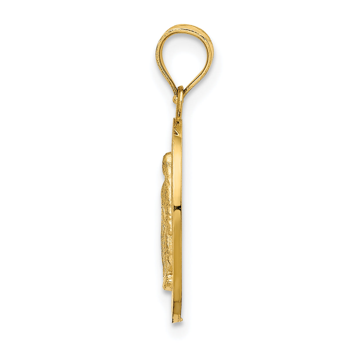 14k Yellow Gold Miraculous Medal Pendant, view 2