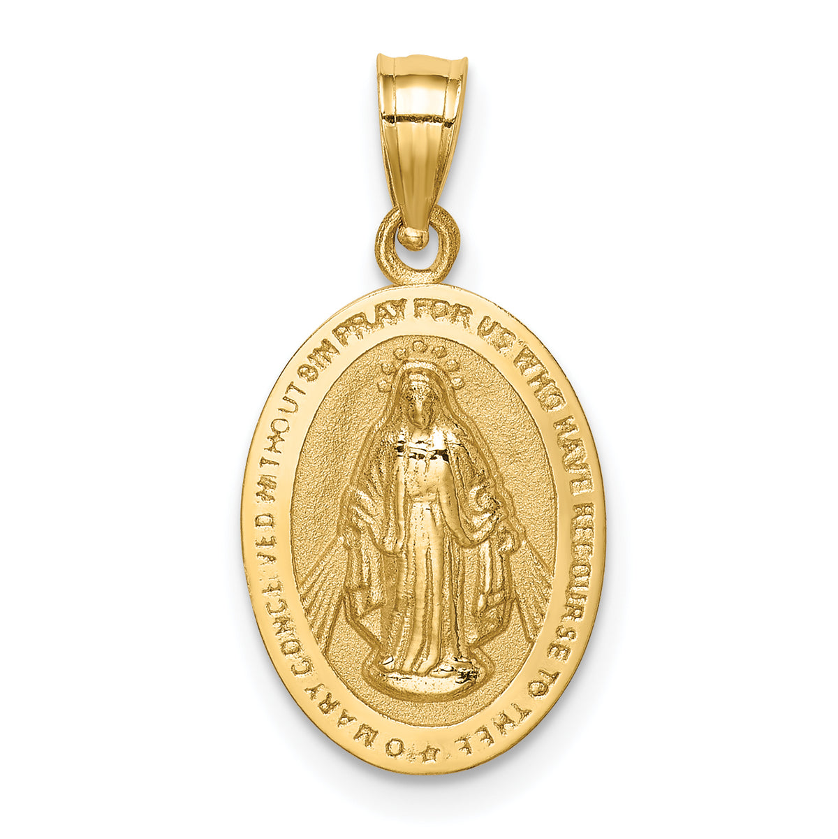14k Yellow Gold Miraculous Medal Pendant