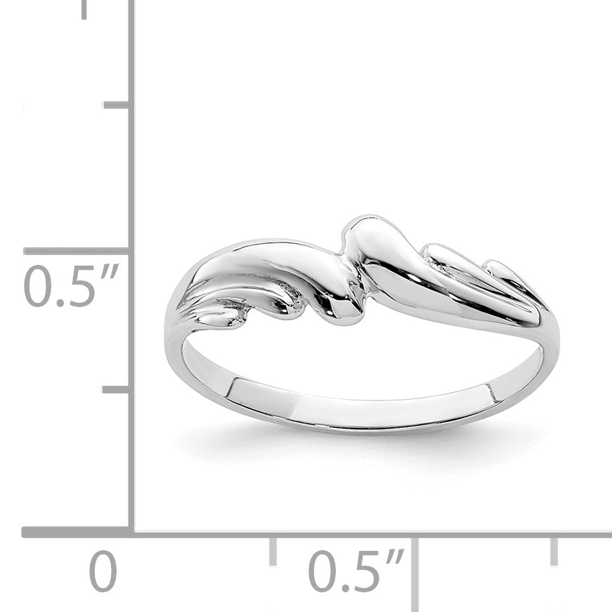 Gold Polished Wave Ring - 14k White Gold