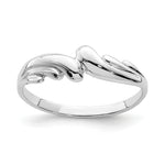 Gold Polished Wave Ring - 14k White Gold