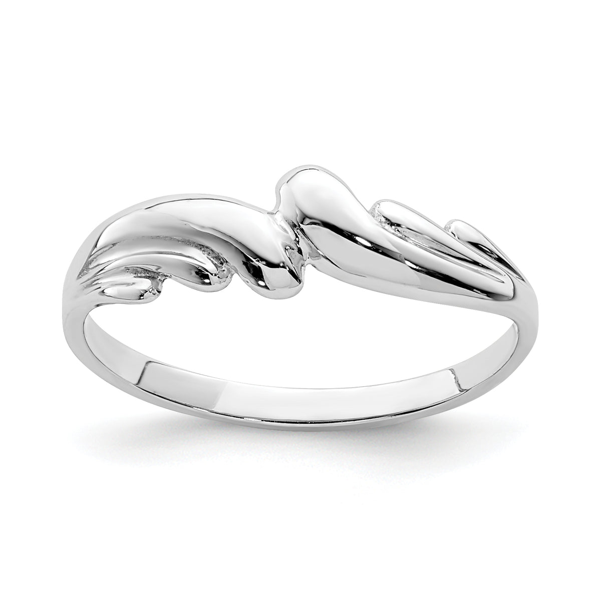 Gold Polished Wave Ring - 14k White Gold
