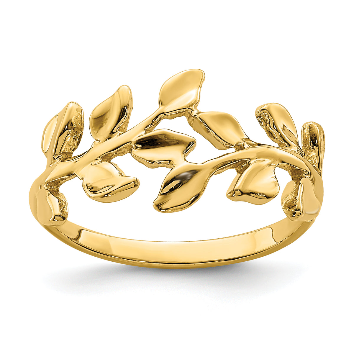 Gold Polished Vine Ring - 14k Yellow Gold