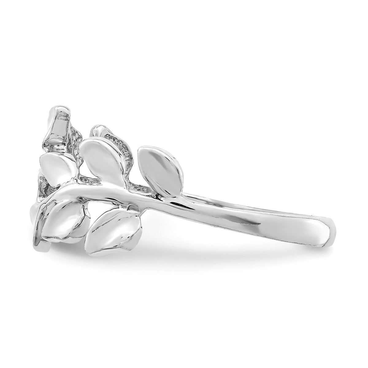 Gold Polished Vine Ring - 14k White Gold