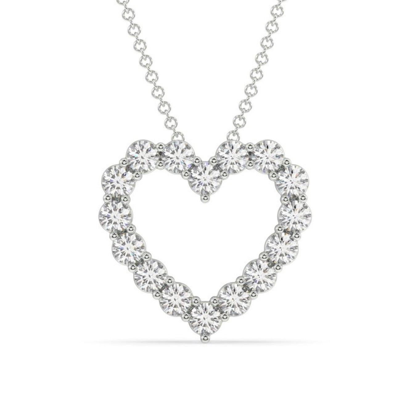 0.50 Ctw Sterling Silver Lab Grown Heart Pendant