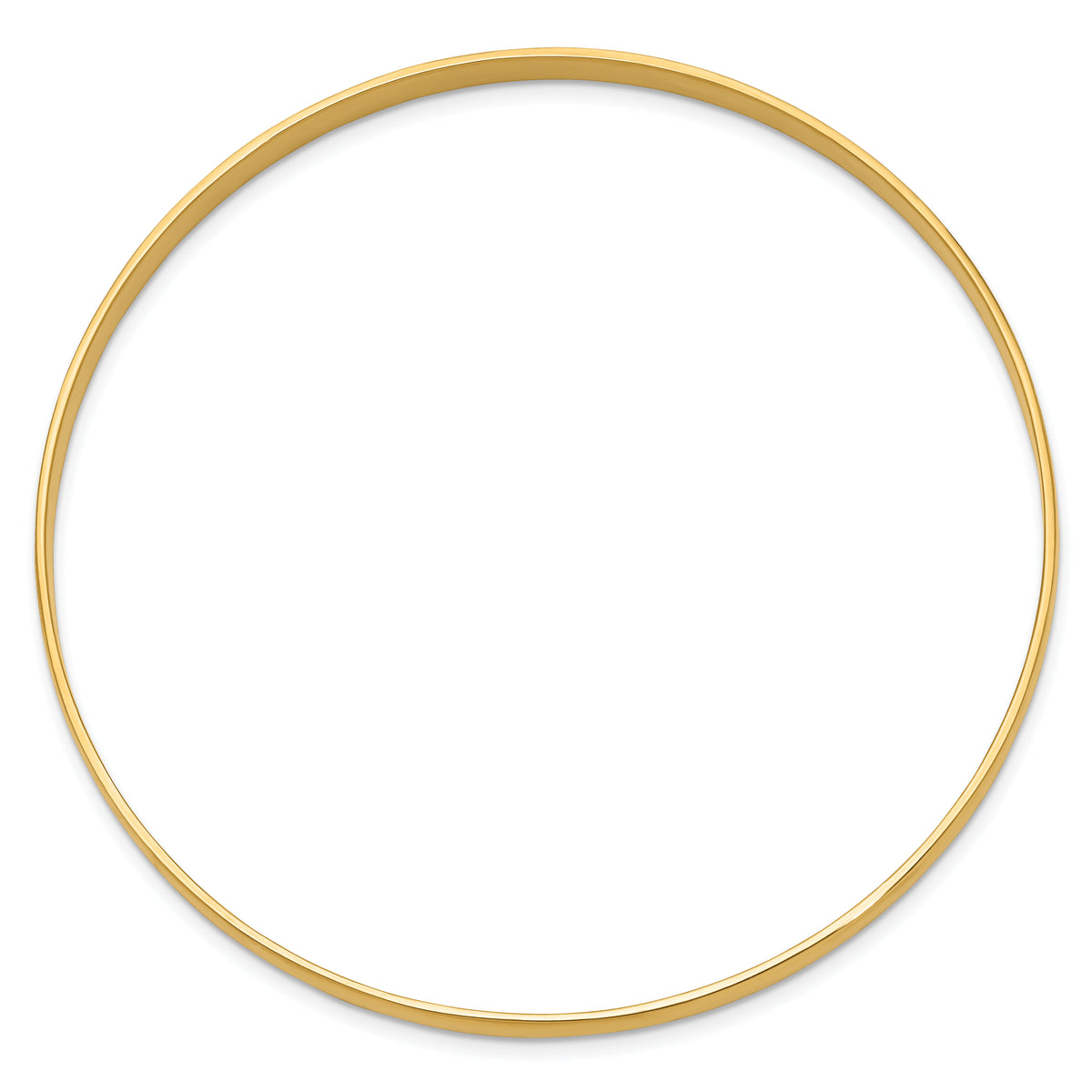 14k Yellow Gold 4mm Solid Polished Half-Round Slip-On Round Bangle Bracelet, view 2