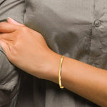 14k Yellow Gold 4mm Solid Polished Half-Round Slip-On Round Bangle Bracelet, view 6