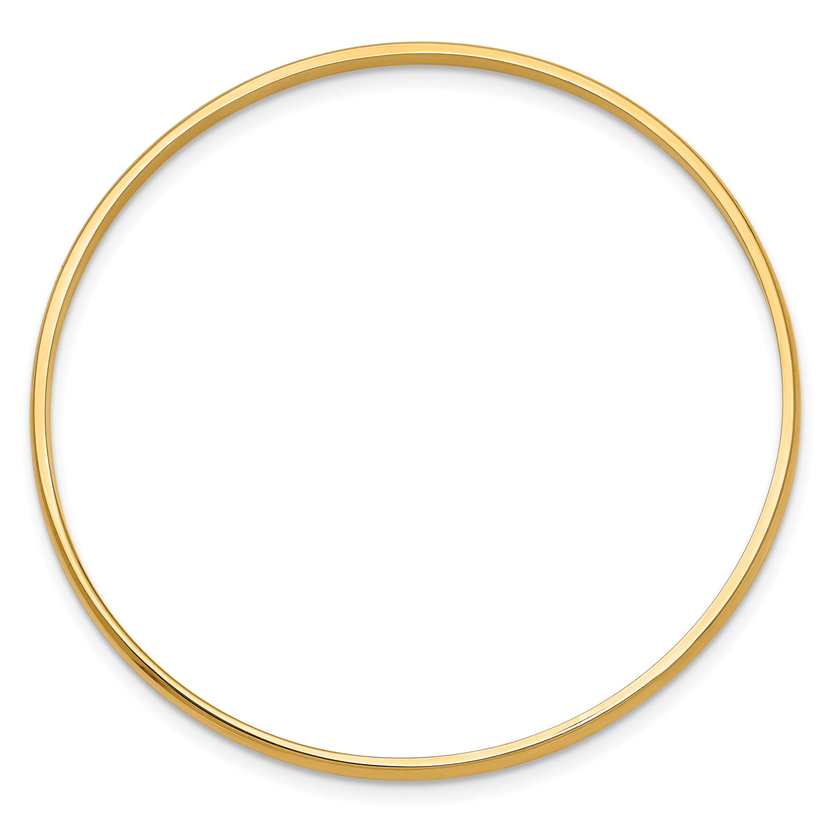 14k Yellow Gold Children's Solid Slip-on 2.5mm Bangle Bracelet, view 2