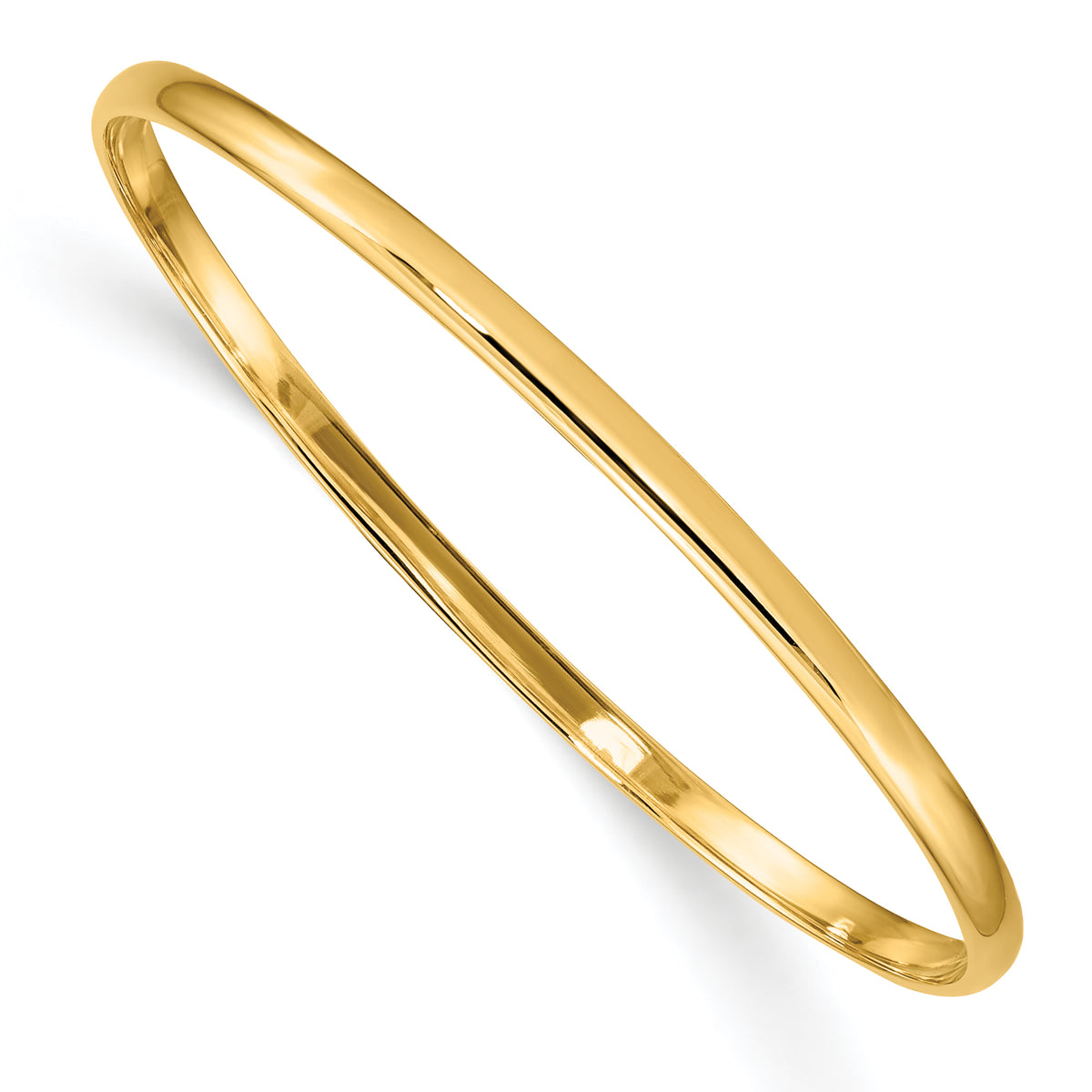 14k Yellow Gold Children's Solid Slip-on 2.5mm Bangle Bracelet