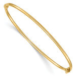 14k Yellow Gold Polished 2.00mm Hinged Oval Bangle Bracelet