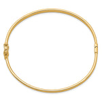 14k Yellow Gold Polished 4.00mm Hinged Oval Bangle Bracelet, view 2