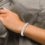 Gold High Polished Hinged Bangle - 14k White Gold / 10 mm / 7.5 in