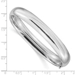 Gold High Polished Hinged Bangle - 14k White Gold / 10 mm / 7.5 in