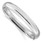 Gold High Polished Hinged Bangle - 14k White Gold / 10 mm / 7.5 in