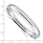 Gold High Polished Hinged Bangle - 14k White Gold / 8 mm / 7 in