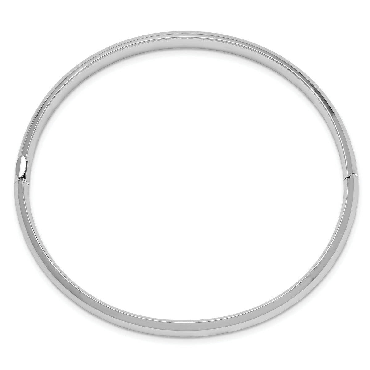 Gold High Polished Hinged Bangle - 14k White Gold / 6 mm / 7 in