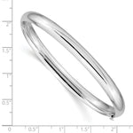Gold High Polished Hinged Bangle - 14k White Gold / 6 mm / 7 in