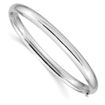 Gold High Polished Hinged Bangle - 14k White Gold / 6 mm / 7 in