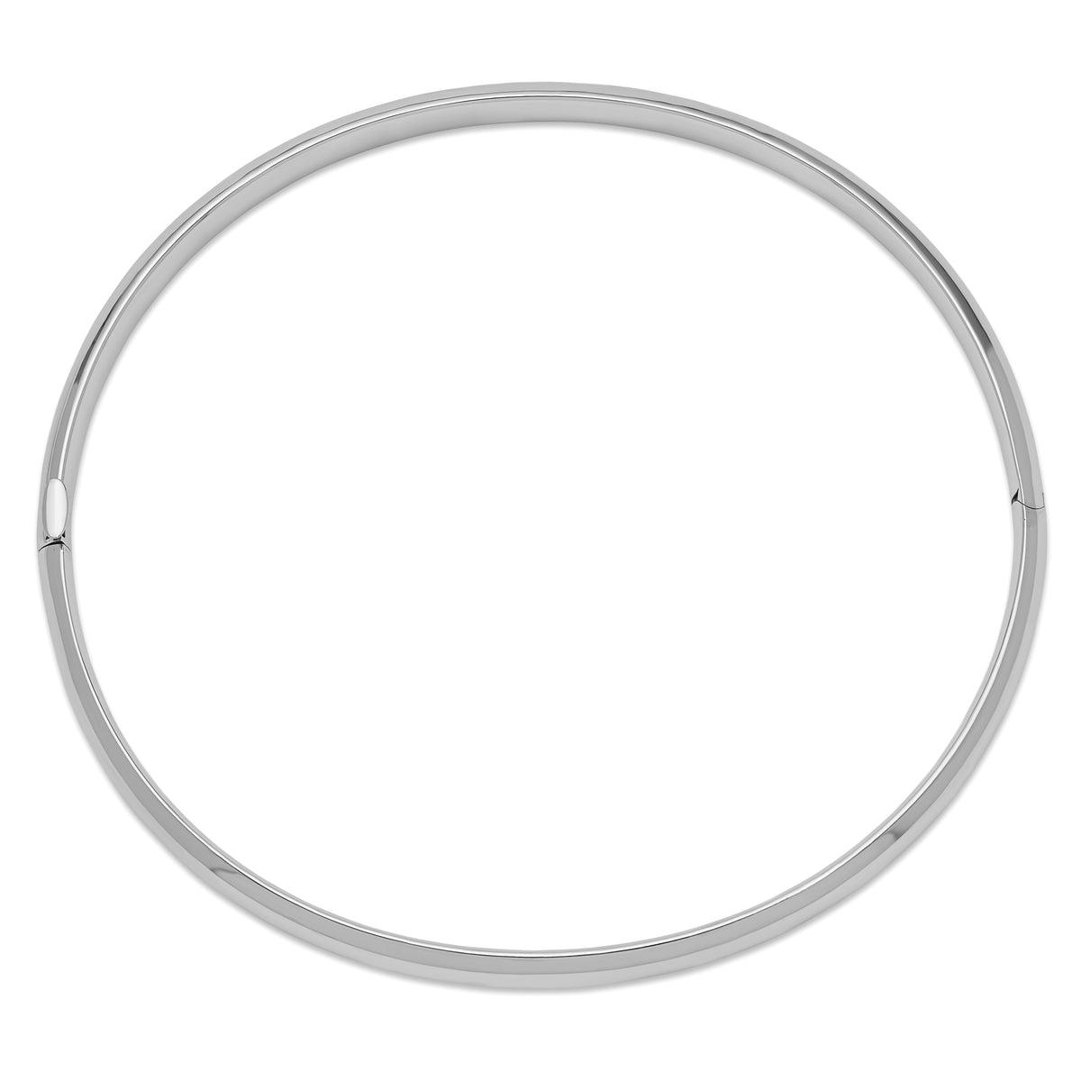 Gold High Polished Hinged Bangle - 14k White Gold / 5 mm / 7.5 in