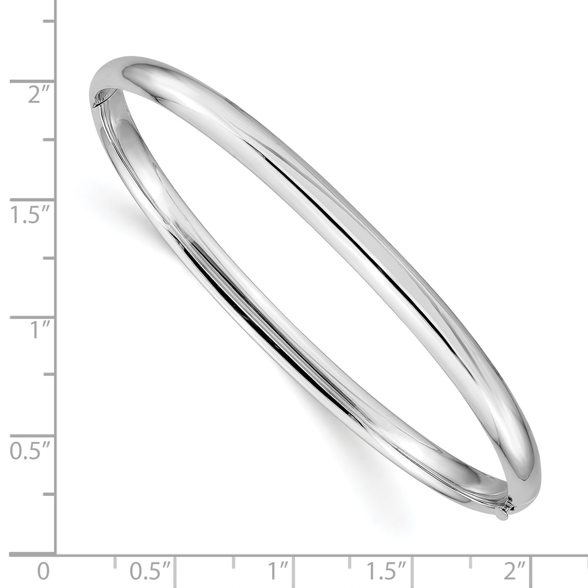 Gold High Polished Hinged Bangle - 14k White Gold / 5 mm / 7.5 in