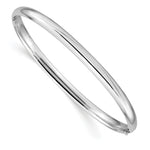 Gold High Polished Hinged Bangle - 14k White Gold / 5 mm / 7.5 in