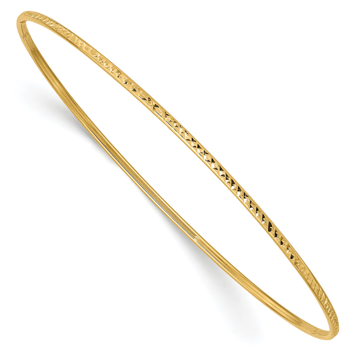 Gold Diamond-cut Slip-on Bangle - 14k Yellow Gold