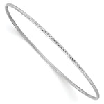 Gold Diamond-cut Slip-on Bangle - 14k White Gold