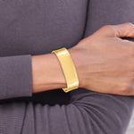 14k Yellow Gold 18.5mm Polished Cuff Bangle Bracelet, view 6