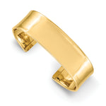 14k Yellow Gold 18.5mm Polished Cuff Bangle Bracelet