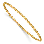 14k Yellow Gold Polished Twisted 2.50mm Slip-on Round Bangle Bracelet