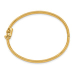 14k Yellow Gold Polished 3.75mm Hinged Safety Bangle, view 2