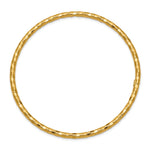 14k Yellow Gold Polished Textured 3.00mm Slip-on Round Bangle Bracelet, view 2